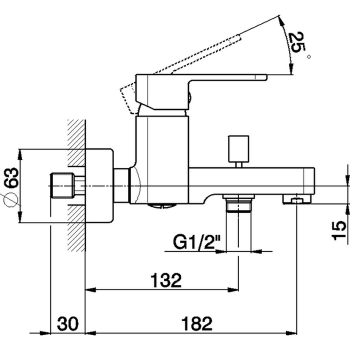 Смеситель для ванны Cisal Roadster однорычажный, настенный, , хром RR00013021 Акция