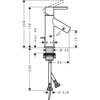 Смеситель для раковины Axor Starck 80 10102140 бронза