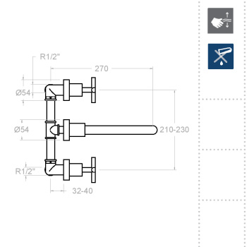 Смеситель для раковины Ramonsoler RS-Cross встраиваемый 6220