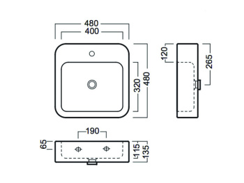 Раковина подвесная/накладная Hatria HAPPY HOUR Y0M701