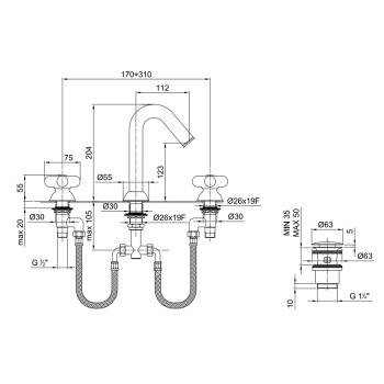 Смеситель для раковины Fantini I Balocchi 60 29 0504 хром