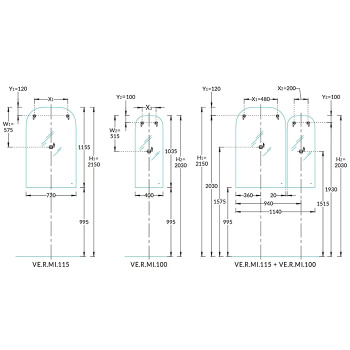 Зеркало VETRATA R Kerama Marazzi 400х1035 сенсор со сменой цвета подсветки и антизапотевание, белое VE.R.mi.100\WHT