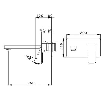 Смеситель для раковины Cisal Cubic CU00551321 хром