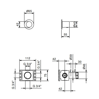 Запорный вентильь Fantini Nostromo отделка Матовая натуральная сталь 87 93 G591B