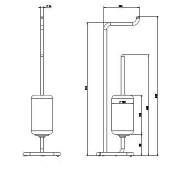 Стойка для туалета Gessi Goccia 38067.079 Белый/Черный