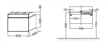 Тумба под раковину 60 см Jacob Delafon Terrace EB1185-F26 сливовый лак