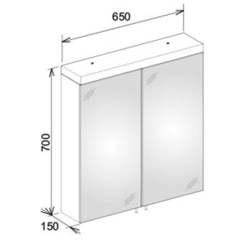 Шкаф зеркальный с подсветкой Keuco Royal Reflex.2 65 24202171301 серебряный