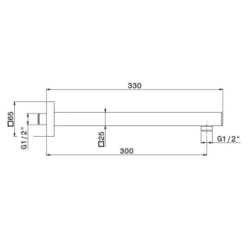 Настенный кронштейн для верхнего душа квадратный FUTURA Kerama Marazzi хром 27672KM.21.018