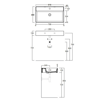 Раковина подвесная Simas Agile AG81 navy matt*1 81 см синий