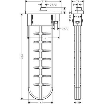 Внутрення часть, Hansgrohe, назначение-ручной  душ, цвет-белый матовый