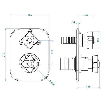 Смеситель для душа THG Petale De Cristal Rouge U6C-A02-5500BE хром