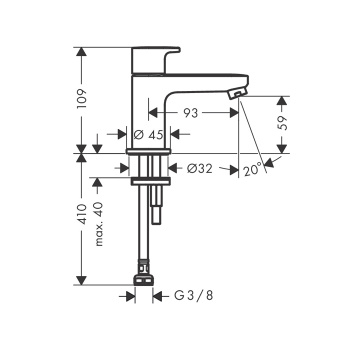 Кран для холодной воды hansgrohe Vernis Blend 70 71583000 без сливного набора, хром
