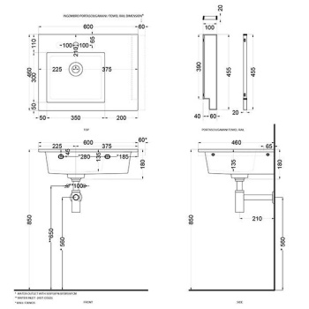 Раковина подвесная Cielo Era ERLA60SX CP 60 см левая розовый