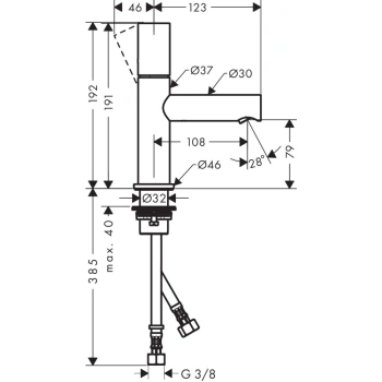 Смеситель для раковины Axor Uno 45005820 никель