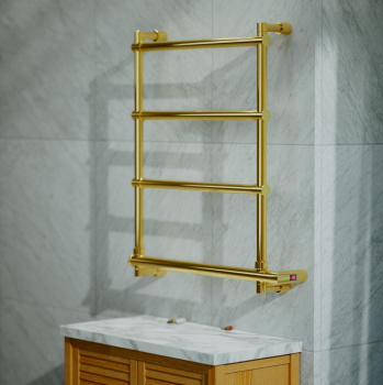 Полотенцесушитель электрический Margaroli Sole 5424704EGNB 66x57 золото