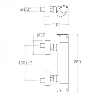 Смеситель термостатический Ramonsoler Alexia для ванны графит 363402SGR