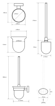 Туалетный ершик Bemeta Oval 118413011