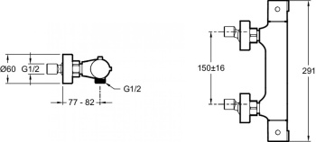 Смеситель для душа Jacob Delafon Brive E24334-CP термостатический