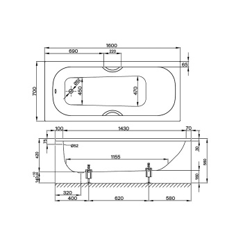 Стальная ванна Bette Form 160x70 2942-000 AD AS