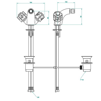 Смеситель для биде THG Capucine Vert Decor Platine A7E-A02-3202 хром