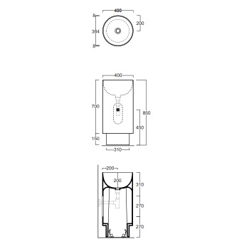 Раковина напольнаясм Simas Po-mo PO07bi белый