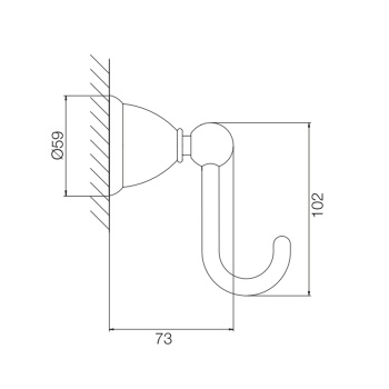 Крючок Fima Carlo Frattini Accessori подвесной, золото F6044/1OR