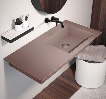 Раковина подвесная Cielo Era ERLA100DXSF CP 100 см правая розовый