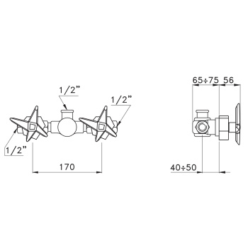 Встраиваемый смеситель для душа Stella Stella 3292 без переключателя, хром ST 01300 CR00