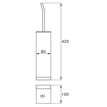 Ершик напольный Stella Bamboo Quadro 1054 хром BQ 10018 CR00