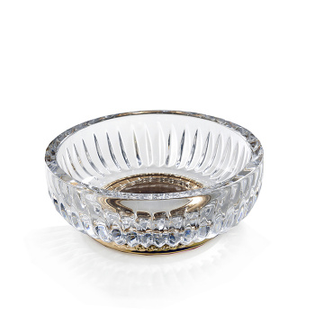 3SC Elegance Мыльница настольная, цвет: прозрачный хрусталь/золото 24к. opaco EL01ACRGO