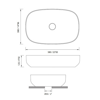 Раковина Moma Sweet 580х380 для установки на столешницу, с донным клапаном, белый матовый SB04.MWS