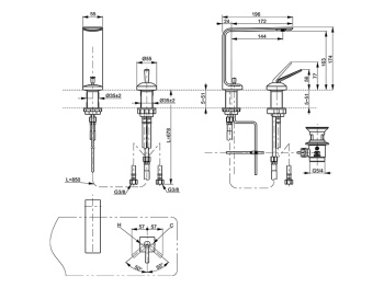 Смеситель для раковины Toto Zl TLP02304R хром
