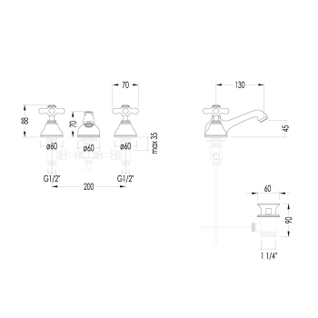 Смеситель для раковины Devon&Devon City UTCI100 золото