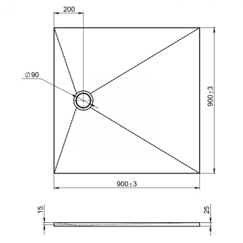 Душевой поддон Jacob Delafon Tolbiac 90x90 E6D327RU-NGM, черный матовый черный
