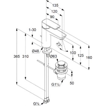 Смеситель для раковины Kludi Pure&style 402900575 хром