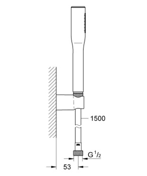 Душевой набор GROHE Euphoria Cosmopolitan ручной душ, настенный держатель, шланг 1500 мм, хром 27369000