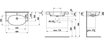 Тумба с раковиной Laufen Pro 8.1385.3.000 + 4.0604.2.085