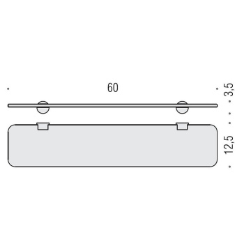 Полка стеклянная Colombo Plus 60см, хром W4916.CR-VT