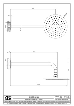 Верхний душ Gessi Inciso 58148.031 Chrome