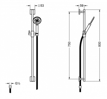 Душевой гарнитур Jorger Charleston Square 634.13.305.000 chrome