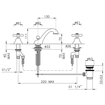 Смеситель для раковины Nicolazzi Nuova Brenta 2508CR хром