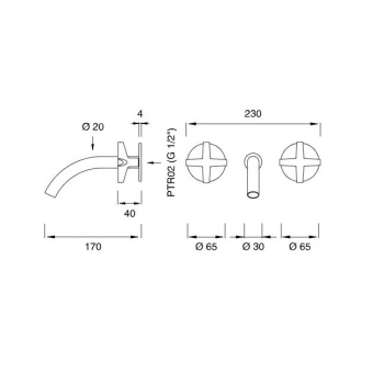 Смеситель для ванны CЕА Design Cross CRX 16 S сталь