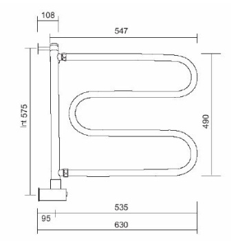 Полотенцесушитель электрический Margaroli Vento 510CRC 45x59 хром