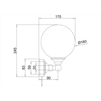 Светильник одинарный, круглый, со шнуровым выключателем, класс защиты IP44 хром, BURLINGTON T5