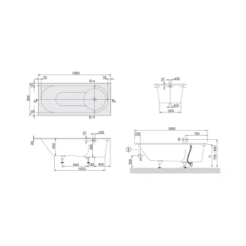 Ванна из искусственного камня Villeroy&Boch Libra 180x80 UBQ180LIB2V-01