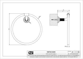 Полотенцедержатель Gessi Venti20 65509.735 Warm Bronze PVD