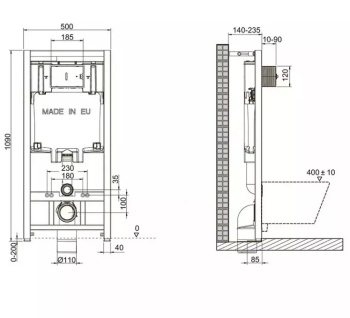 Унитаз c инсталляцией Jacob Delafon Aleo E21730RU-00