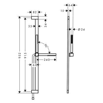 HG Pulsify Душевой набор 100 1jet EcoSmart+ с душевой штангой 90 см, матовый белый