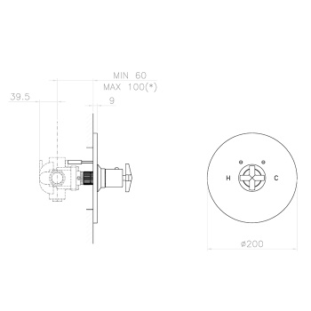 Смеситель для душа Nicolazzi Star термостатический, хром (без внутр части) 4914EXTCRA1