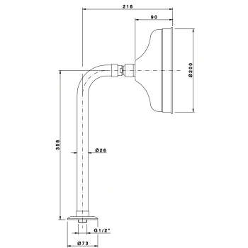 Верхний душ Nicolazzi Anticalcare круглая с креплением со стены D. 200 5702BZ20